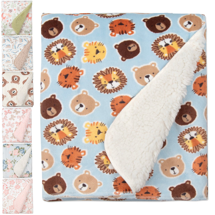 Baby Plush & Sherpa Blankets 35" x 30" - Single Prints - BagsInBulk.com