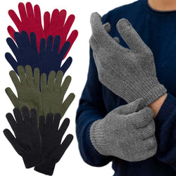 Adult Winter Knit Gloves - 5 Colors - BagsInBulk.com