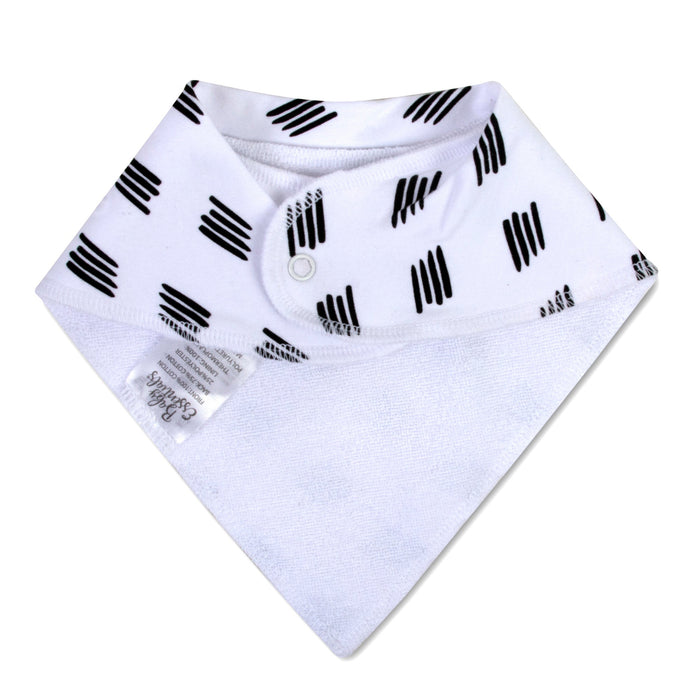 6-Pack Baby Bandana Bibs - Black & White - BagsInBulk.com