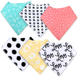 6-Pack Baby Bandana Bibs - Girls - BagsInBulk.com