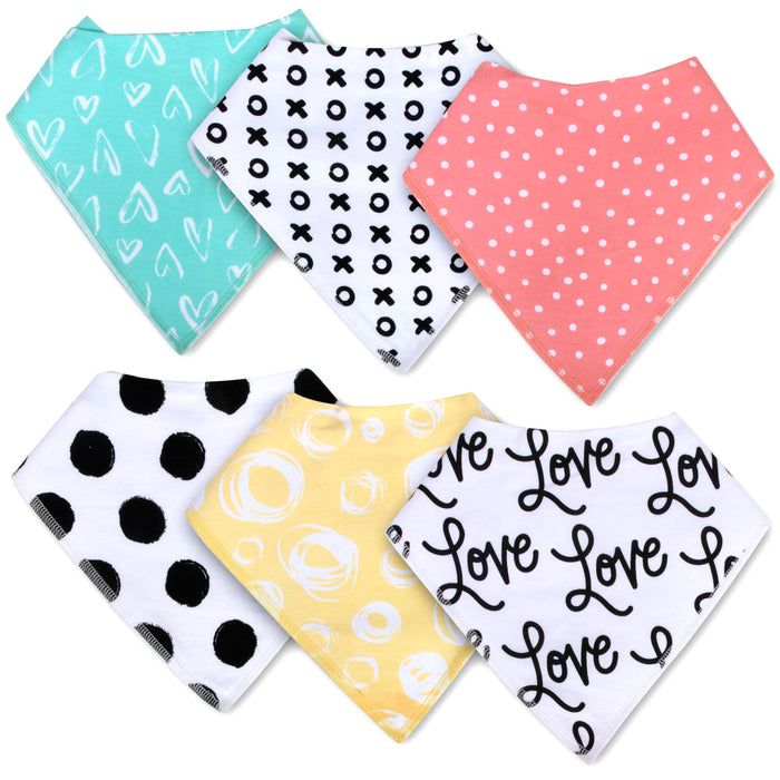 6-Pack Baby Bandana Bibs - Girls - BagsInBulk.com