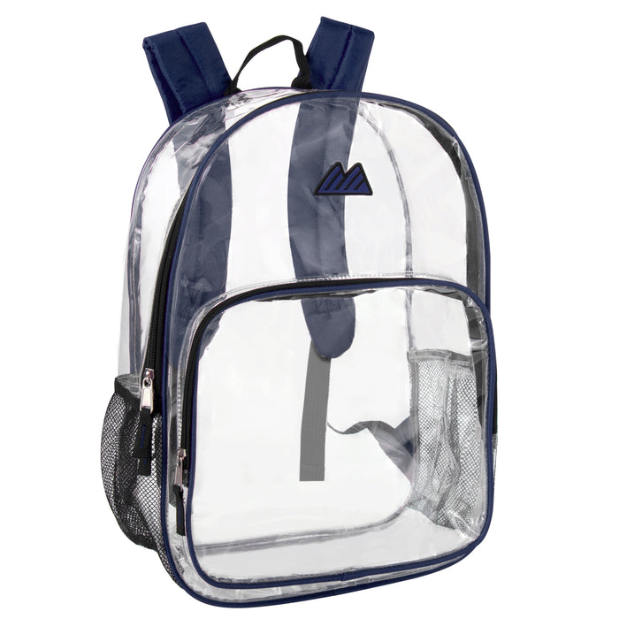 clear mini backpacks in bulk 24-pack Bulk 17" Trailmaker Clear Security Backpack — BagsInBulk.com