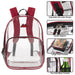 Trailmaker 17 Inch Clear Backpack - Red - BagsInBulk.com