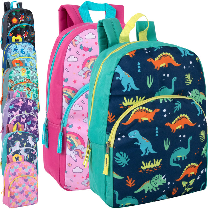 15-Inch Bulk Children's Character Backpack - 8 Colors