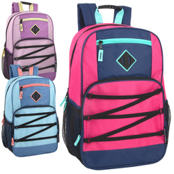 19 Inch Dome Bungee Backpack with Laptop Section - 3 Girls Colors - BagsInBulk.com