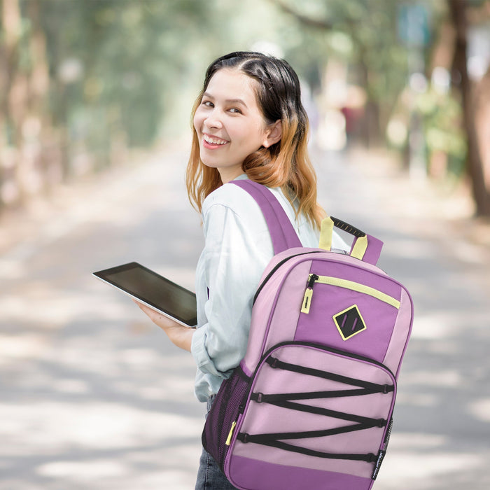 19 Inch Dome Bungee Backpack with Laptop Section - 3 Girls Colors - BagsInBulk.com