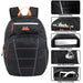 18-inch Reflective Strip Backpack w Laptop Sleeve - Black - BagsInBulk.com