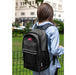 18.5 Inch Multi-Pocket Reflective Backpack - Black - BagsInBulk.com