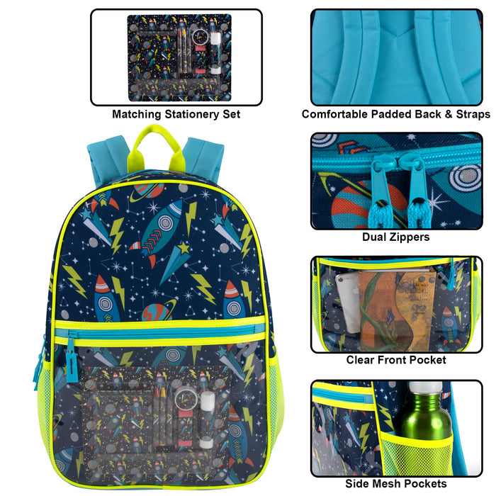 17" Outer Space Backpack with 9-Piece School Supply Kit - BagsInBulk.com