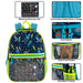 17-Inch Outer Space Themed Backpack with Clear Front Pocket and 8-Piece School Supply Kit