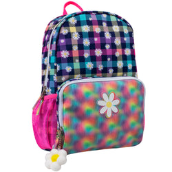 17-inch Daisy Printed Backpacks With Matching Keychain