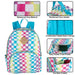 17-Inch Printed Vinyl Backpack - Rainbow Checkered - BagsInBulk.com