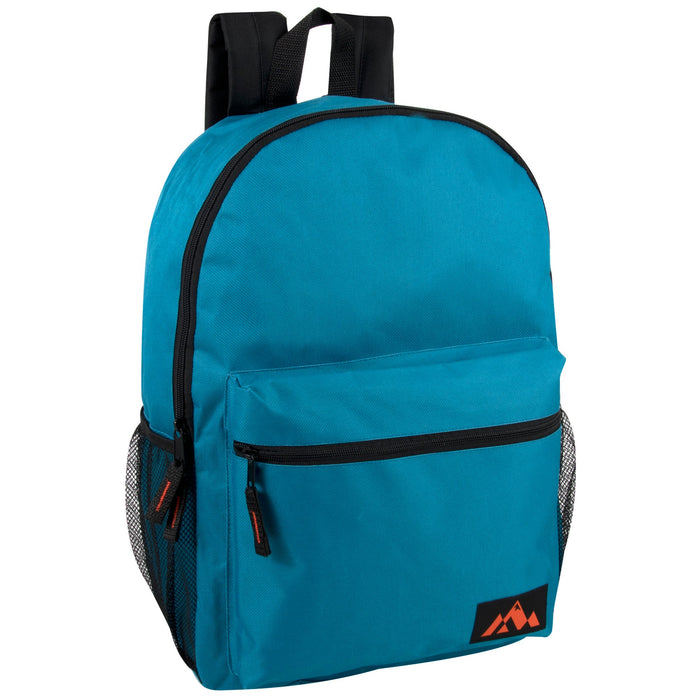 18 Inch Trailmaker Boy's Assorted Colors Backpack with Side Mesh Pocket - 5 Colors - BagsInBulk.com