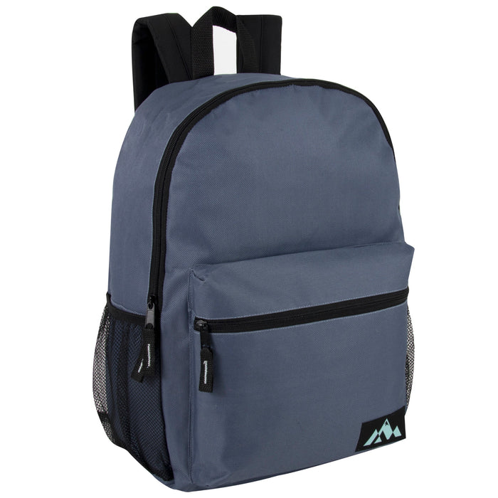 18 Inch Trailmaker Boy's Assorted Colors Backpack with Side Mesh Pocket - 5 Colors - BagsInBulk.com