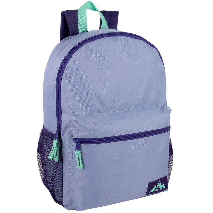 18 Inch Trailmaker Girl's Assorted Colors Backpack with Side Mesh Pocket - 5 Pastel Colors - BagsInBulk.com