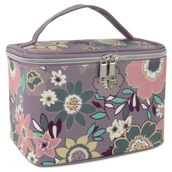 Cosmetic Vegan Leather Travel Case - Floral Print - BagsInBulk.com