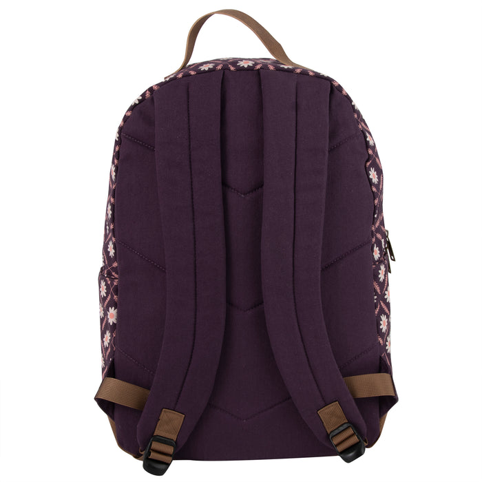 17-Inch Cotton Printed Diamond Backpack w Laptop Section - 2 Colors - BagsInBulk.com