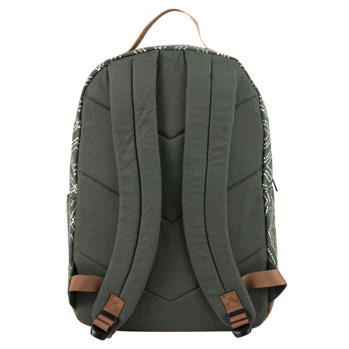 17-Inch Cotton Printed Diamond Backpack w Laptop Section - 2 Colors - BagsInBulk.com