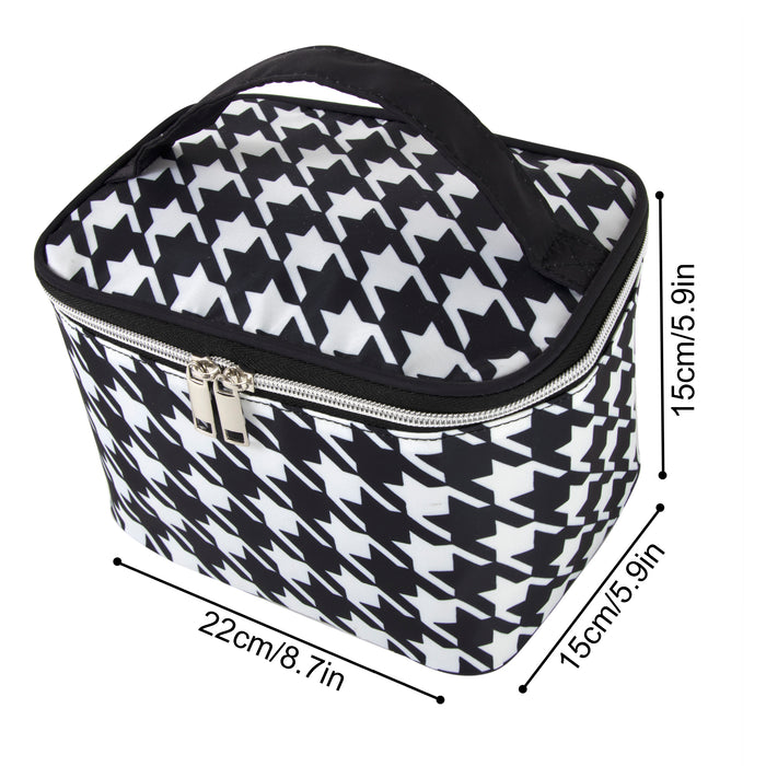 Cosmetic Traveling Case - Houndstooth Print - BagsInBulk.com