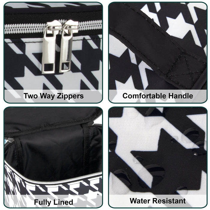 Cosmetic Traveling Case - Houndstooth Print - BagsInBulk.com