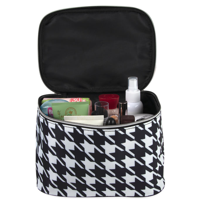 Cosmetic Traveling Case - Houndstooth Print - BagsInBulk.com