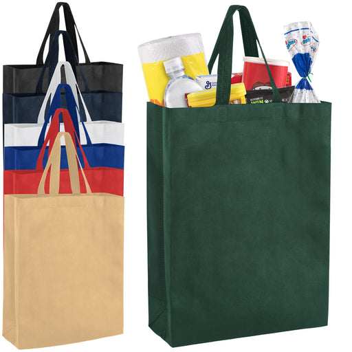 Wholesale Reusable Tall Grocery Bag 15 x 12 - BagsInBulk.com