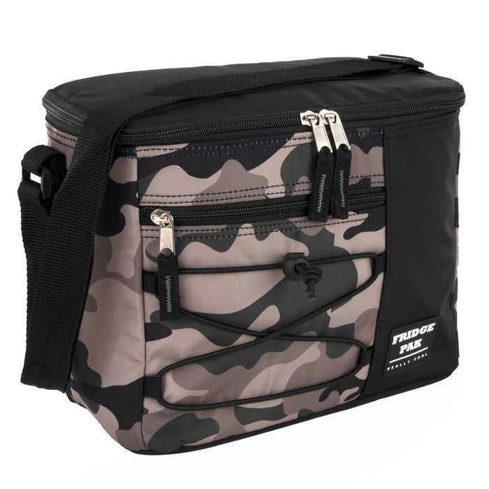 Fridge Pak 12 Can Printed Cooler Bag With Front Zippered Pocket - BagsInBulk.com