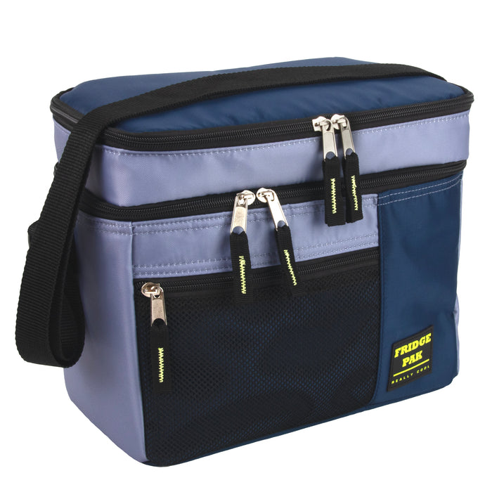 Fridge Pak 12-Can Cooler Bag With Front Mesh Zippered Pocket - 3 Colors