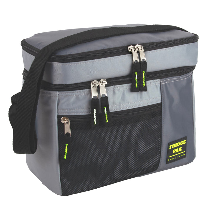 Fridge Pak 12-Can Cooler Bag With Front Mesh Zippered Pocket - 3 Colors