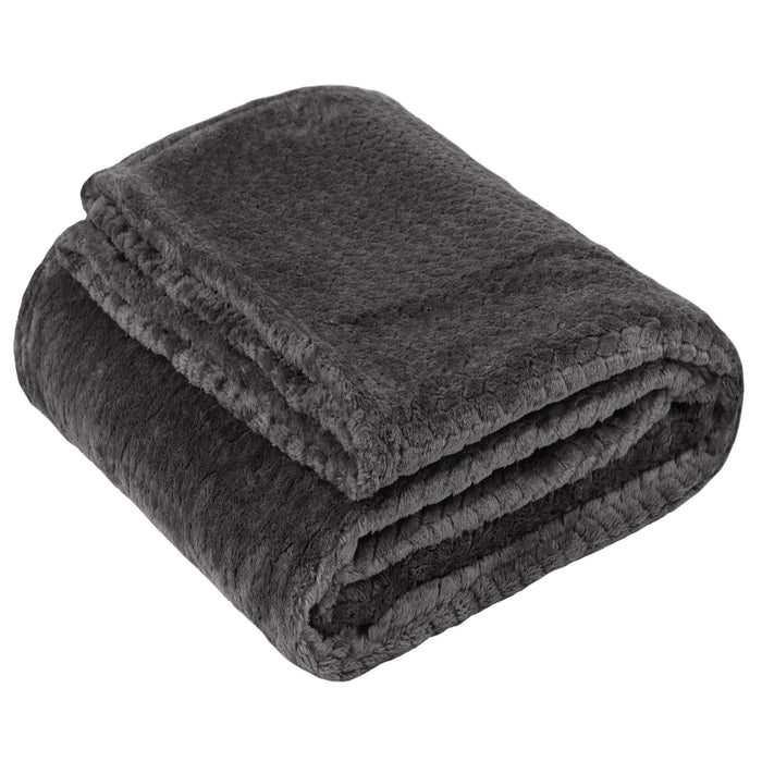 Soft Fleece Waffle Blankets 50" x 60" (250 GSM) - BagsInBulk.com