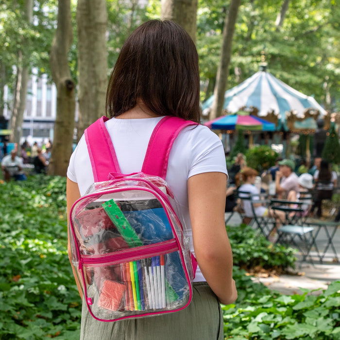 Trailmaker Clear Mini Backpack - Four Color Choices - BagsInBulk.com