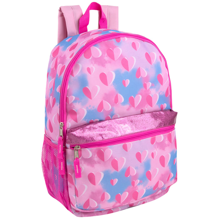 17-inch Printed Backpack w Side Mesh Pockets - BagsInBulk.com