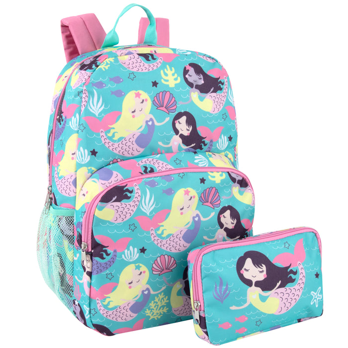 17 Inch  Mermaid Backpack with Pencil Pouch Set - BagsInBulk.com