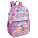 17-Inch Floral Themed Backpack with Clear Front Pocket and 8-Piece School Supply Kit