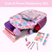 17-Inch Floral Themed Backpack with Clear Front Pocket and 8-Piece School Supply Kit