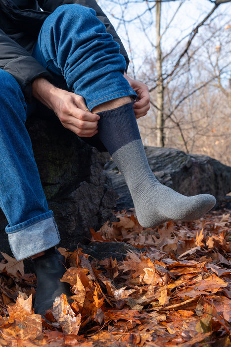 Adult Winter Thermal Crew Diabetic Rib Socks - BagsInBulk.com