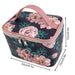 Cosmetic Vegan Leather Travel Case - Rose Print - BagsInBulk.com