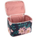 Cosmetic Vegan Leather Travel Case - Rose Print - BagsInBulk.com