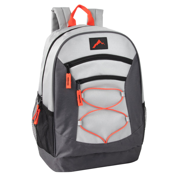 Wholesale 18 Inch Multi Pocket Bungee Backpack - BagsInBulk.com