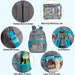 17" Printed Backpack with 8-Piece School Supplies Kit - Construction Themed - BagsInBulk.com