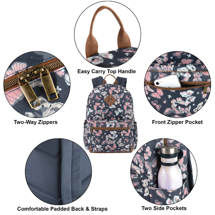 17 Inch Printed Butterfly Backpack