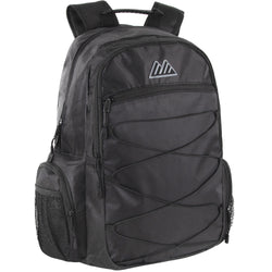19-inch Bungee Backpack w Laptop Sleeve - Black - BagsInBulk.com