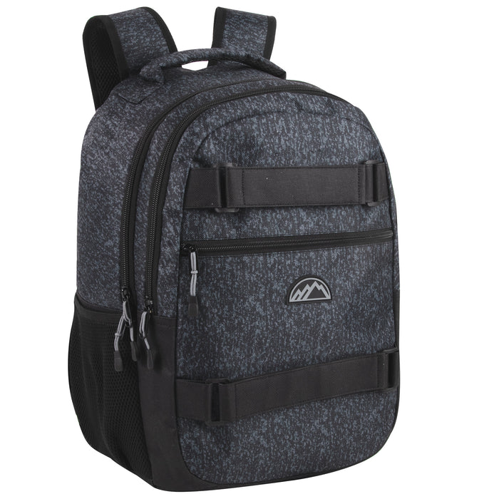 19 Inch Dual Strap Skate  Backpack w Laptop Sleeve - Heather Grey