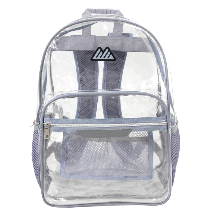 18-Inch Clear Backpack with Side Mesh Pockets & Reflective Patch - Camo Print