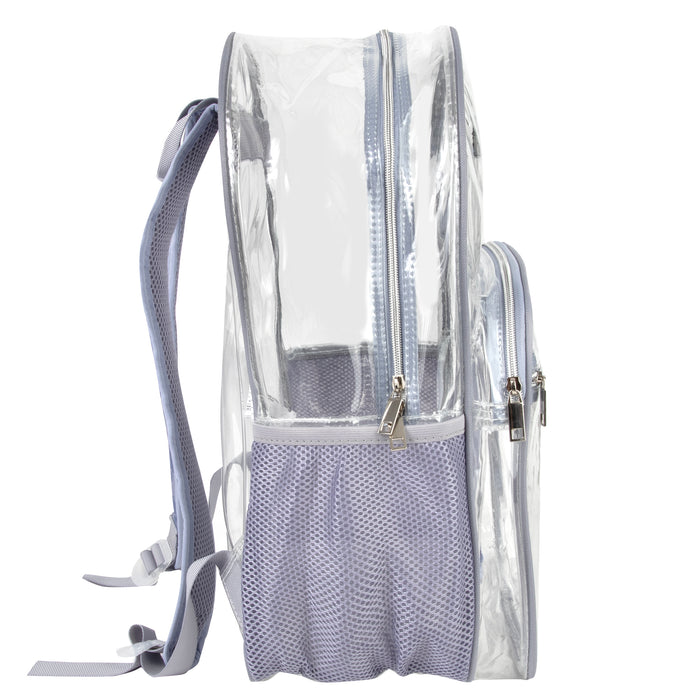 18-Inch Clear Backpack with Side Mesh Pockets & Reflective Patch - Camo Print
