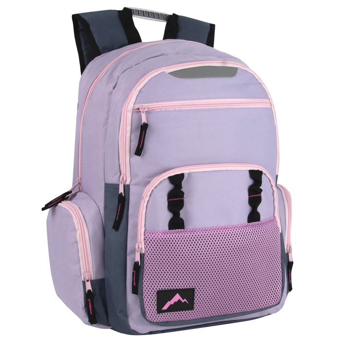 18 Inch Reflective Multi-Pocket Backpack with Laptop Section -  2 Colors - BagsInBulk.com