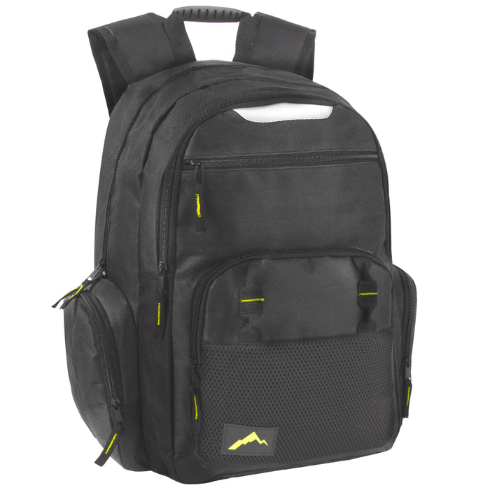 18 Inch Reflective Multi Pocket Backpack with Laptop Section -  3 Colors - BagsInBulk.com