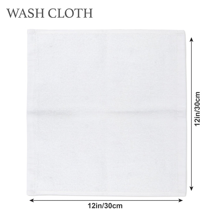 White Wash Cloths - 12 x 12 inches - BagsInBulk.com