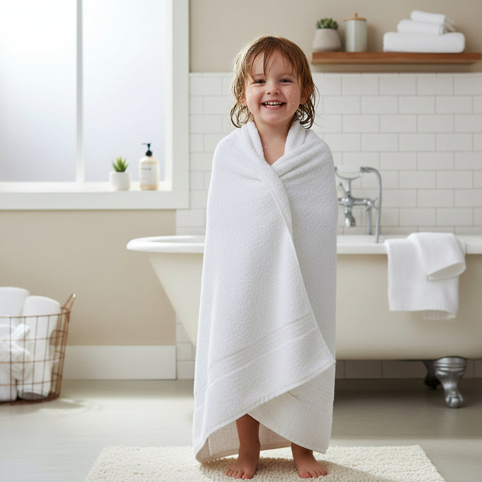 Plush Cotton Bath Towel - White