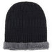 Ultra Warm Sherpa Knit Hat - Black - BagsInBulk.com